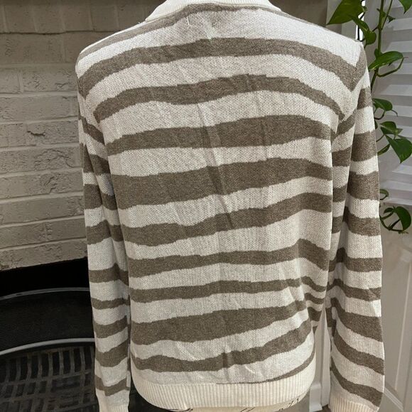 NWT A New Day Beige & Brown Animal Striped Sweater - Picture 3 of 6